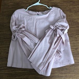 FREE PEOPLE Shirt with Decorated Tie Sleeves